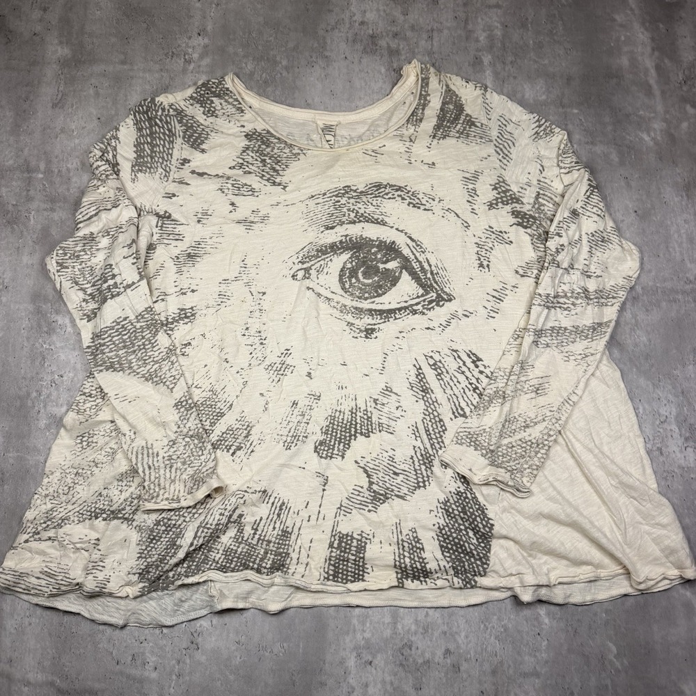 Magnolia Pearl Long Sleeve Freedom of Conscience Dylan Distressed Shirt One Size - Picture 1 of 8